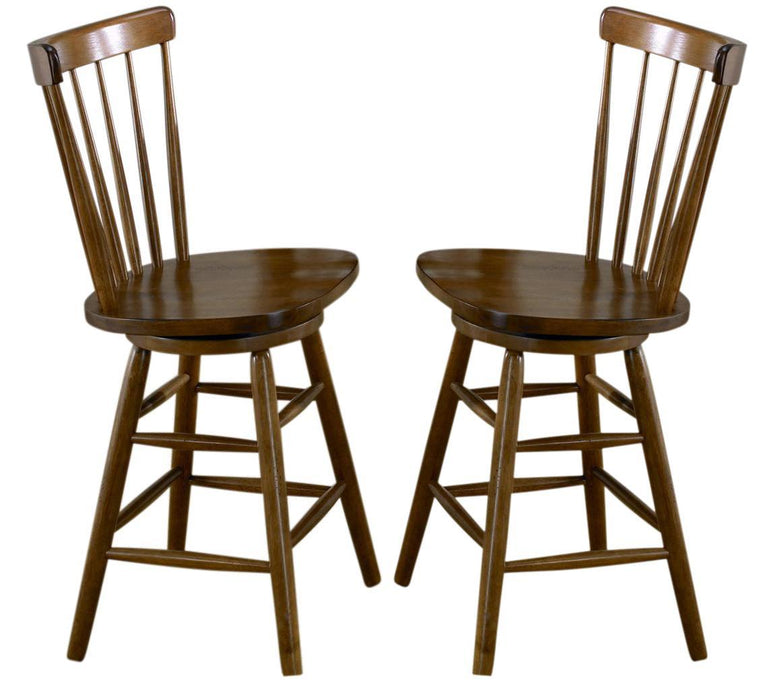 Liberty Furniture Creations II 24 Inch Copenhagen Barstool in Tobacco Finish (Set of 2) - Furniture World