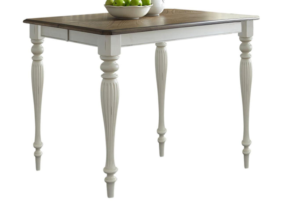 Liberty Furniture Cumberland Creek Gathering Table in Nutmeg/White - Furniture World