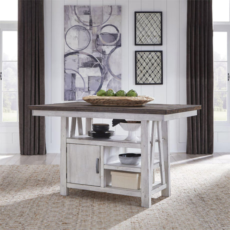 Liberty Furniture Farmhouse Gathering Table in White/Oak - Furniture World