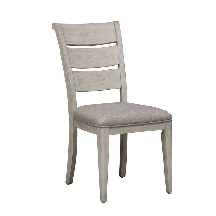 Liberty Furniture Farmhouse Reimagined Ladder Back Upholstered Side Chair (RTA) in Antique White (Set of 2) - Furniture World