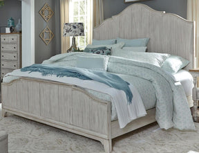 Liberty Furniture Farmhouse Reimagined Queen Panel Bed in Antique White - Furniture World
