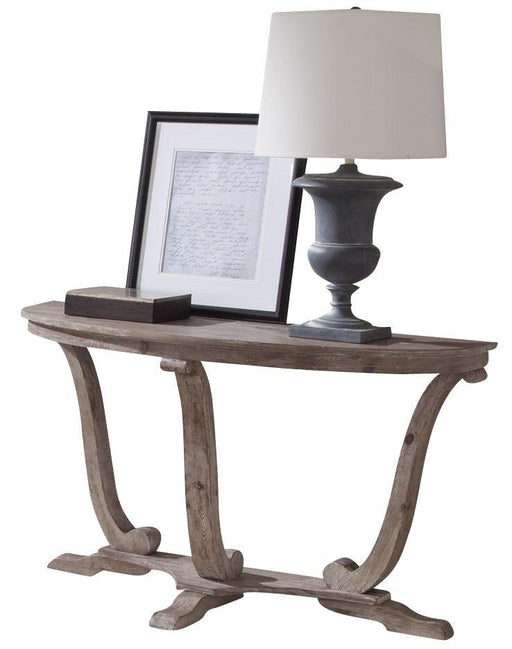 Liberty Furniture Greystone Mill Sofa Table in Stone White - Furniture World