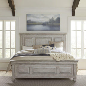 Liberty Furniture Heartland King Panel Bed in Antique White - Furniture World