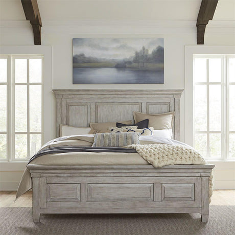 Liberty Furniture Heartland Queen Panel Bed in Antique White - Furniture World
