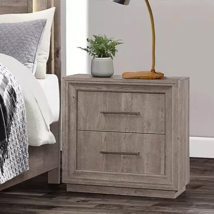 Liberty Furniture Horizons 2 Drawer Nightstand with Charging Station in Graystone - Furniture World