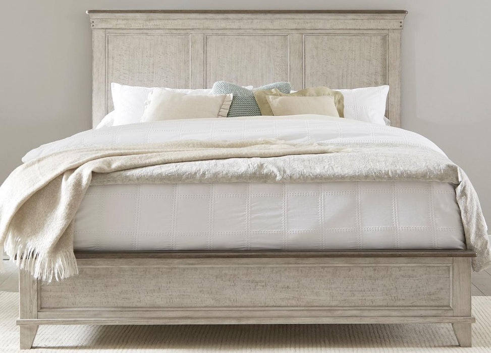 Liberty Furniture Ivy Hollow King Panel Bed in Weathered Linen - Furniture World