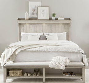 Liberty Furniture Ivy Hollow Queen Mantle Storage Bed in Weathered Linen - Furniture World