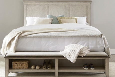Liberty Furniture Ivy Hollow Queen Storage Bed in Weathered Linen - Furniture World