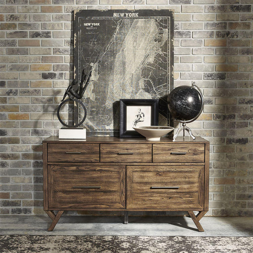 Liberty Furniture Lennox Credenza in Weathered Chestnut - Furniture World