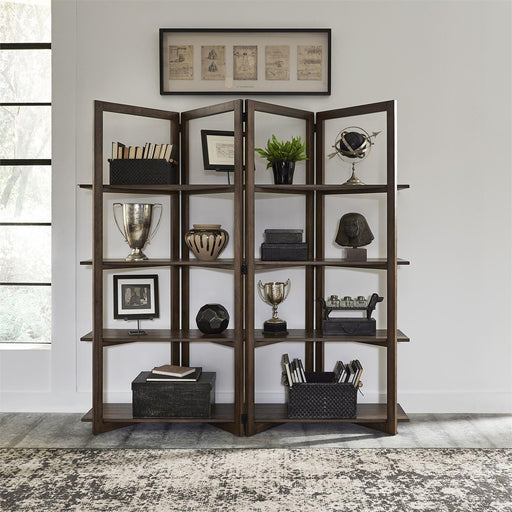 Liberty Furniture Lennox Open Bookcase in Weathered Chestnut - Furniture World