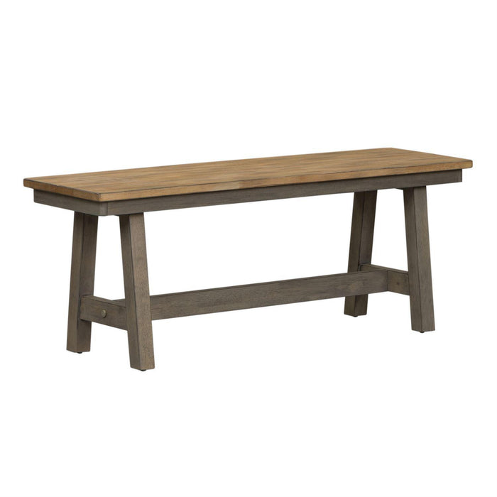 Liberty Furniture Lindsey Farm Backless Bench (RTA) in Gray and Sandstone - Furniture World