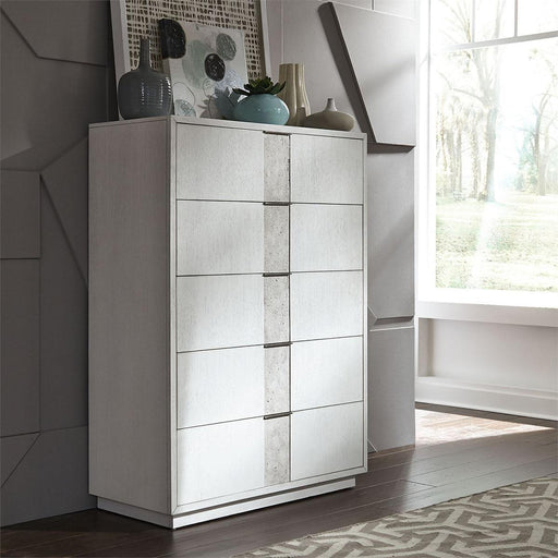 Liberty Furniture Mirage 5 Drawer Chest in Wirebrushed White - Furniture World