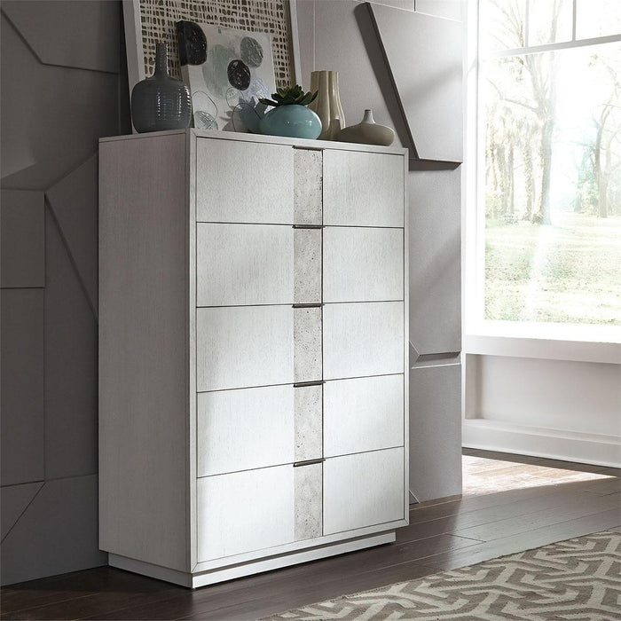 Liberty Furniture Mirage 5 Drawer Chest in Wirebrushed White - Furniture World
