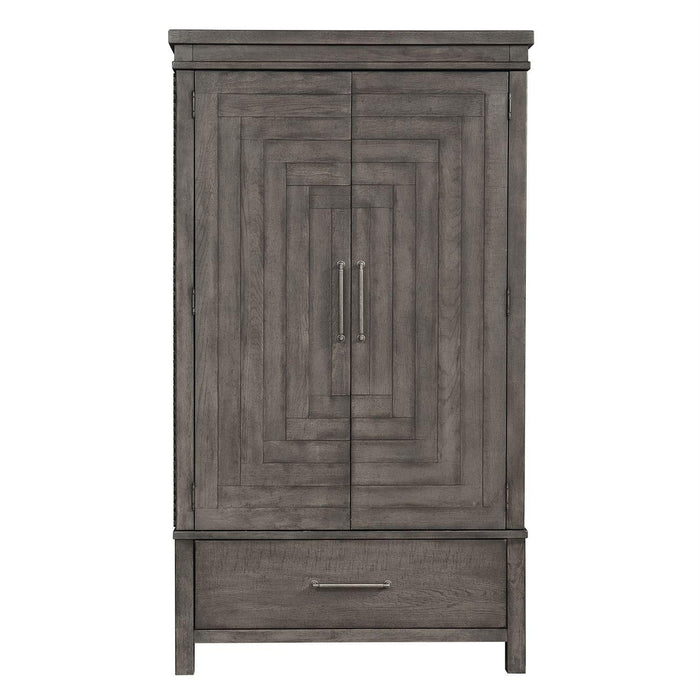 Liberty Furniture Modern Farmhouse Armoire in Dusty Charcoal - Furniture World