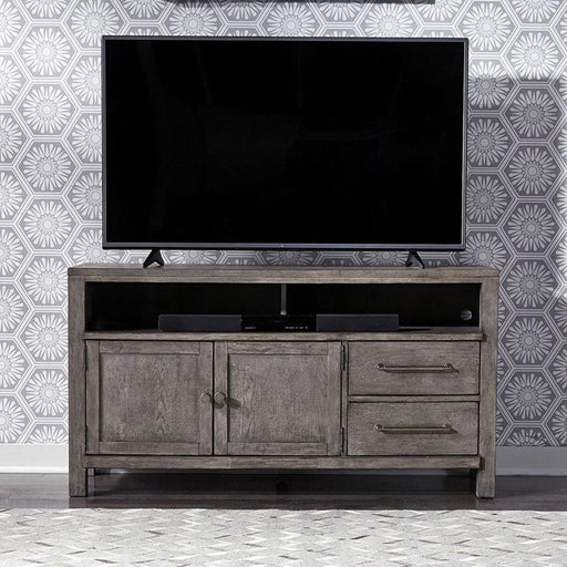 Liberty Furniture Modern Farmhouse 56" Entertainment Console in Dusty Charcoal - Furniture World