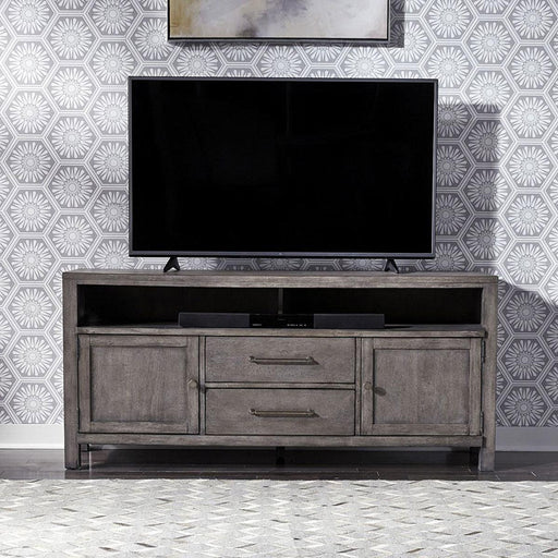 Liberty Furniture Modern Farmhouse 66" Entertainment Console in Dusty Charcoal - Furniture World