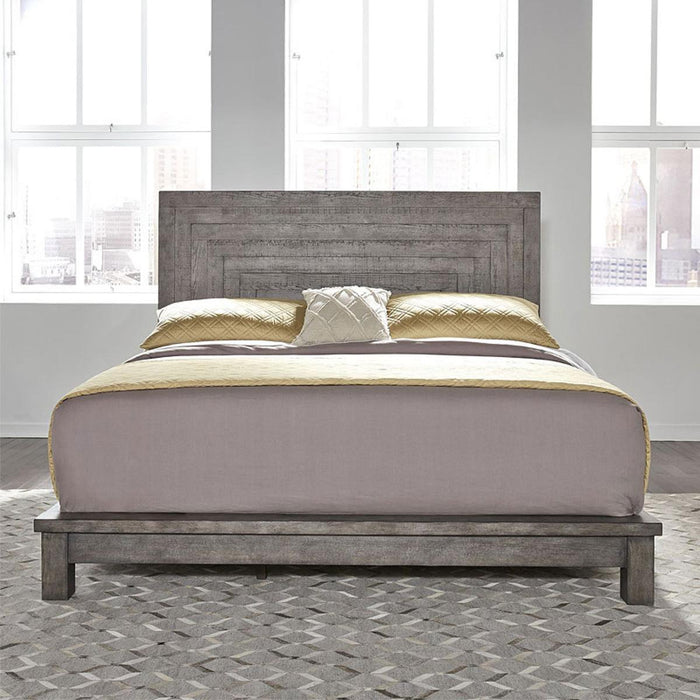 Liberty Furniture Modern Farmhouse Queen Platform Bed in Dusty Charcoal - Furniture World