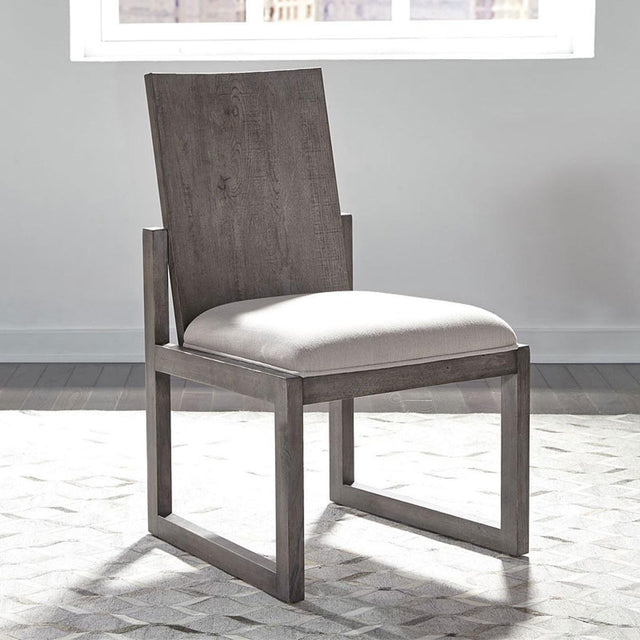 Liberty Furniture Modern Farmhouse Panel Back Side Chair (Set of 2) in Dusty Charcoal - Furniture World