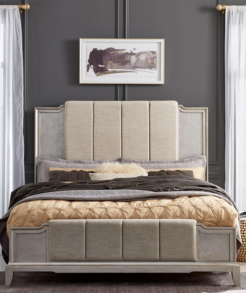 Liberty Furniture Montage Queen Upholstered Bed in Platinum - Furniture World