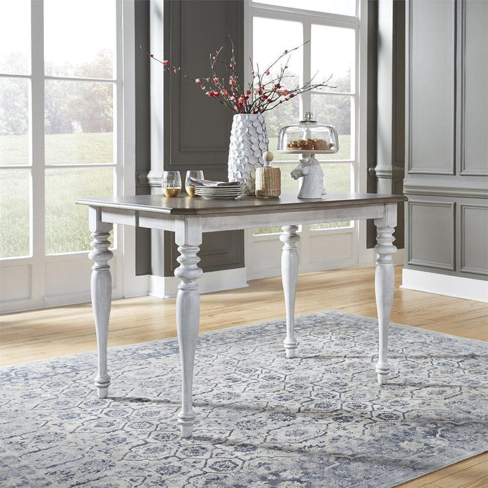 Liberty Furniture Ocean Isle Gathering Table in Antique White with Weathered Pine - Furniture World