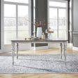 Liberty Furniture Ocean Isle Rectangular Leg Table in Antique White with Weathered Pine - Furniture World