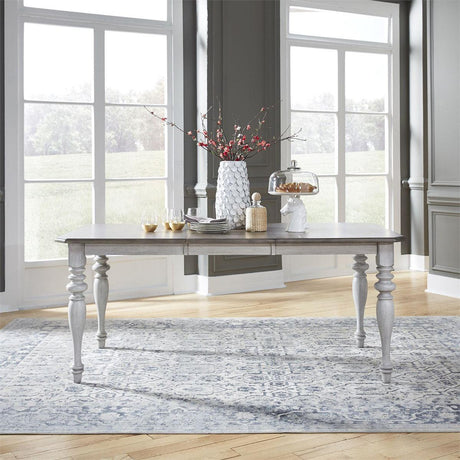 Liberty Furniture Ocean Isle Rectangular Leg Table in Antique White with Weathered Pine - Furniture World