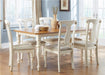 Liberty Furniture Ocean Isle Rectangular Leg Table in Bisque with Natural Pine - Furniture World