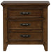 Liberty Furniture Saddlebrook 3 Drawer Nightstand in Tobacco Brown - Furniture World