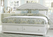Liberty Furniture Summer House King with Storage Panel Bed in Oyster White - Furniture World