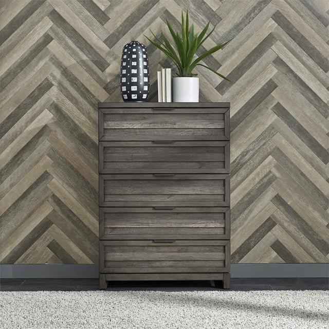 Liberty Furniture Tanners Creek 5 Drawer Chest in Greystone - Furniture World