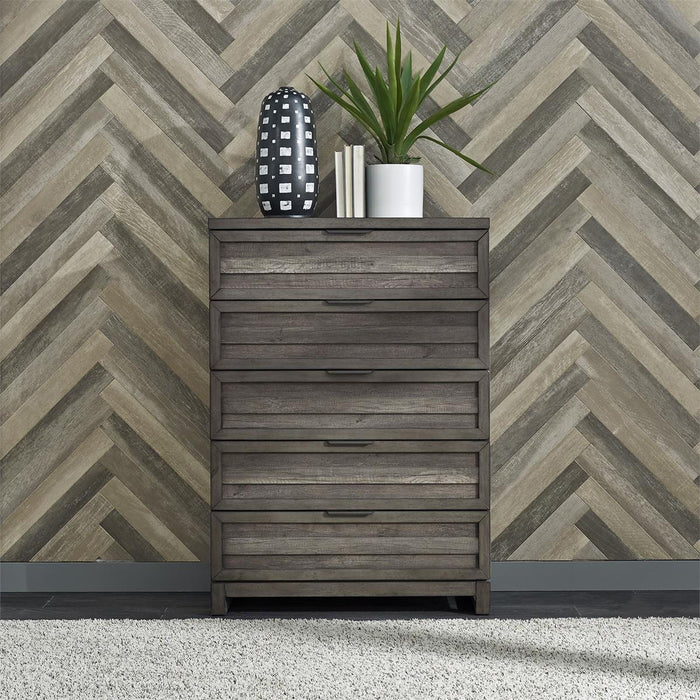 Liberty Furniture Tanners Creek 5 Drawer Chest in Greystone - Furniture World