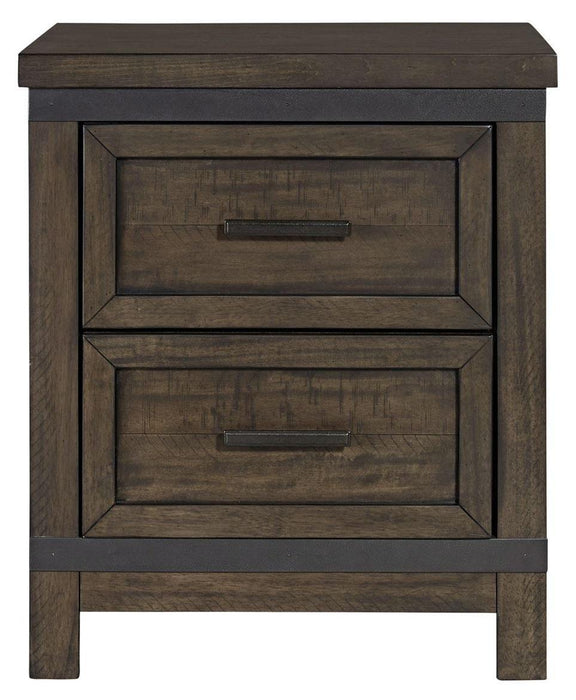 Liberty Furniture Thornwood Hills 2 Drawer Nightstand in Rock Beaten Gray - Furniture World