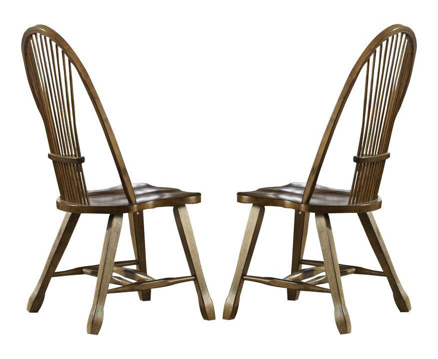 Liberty Furniture Treasures Sheaf Back Side Chair in Rustic Oak Finish (Set of 2) - Furniture World