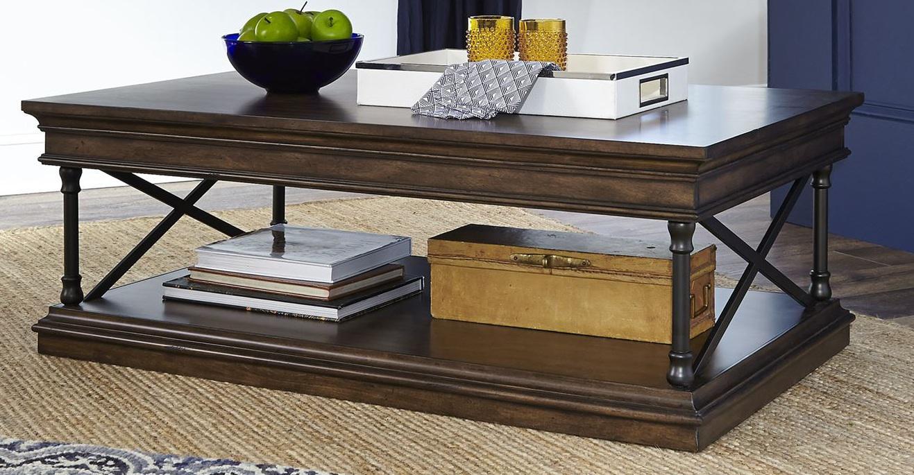 Liberty Furniture Tribeca Rectangular Cocktail Table in Cordovian Brown - Furniture World