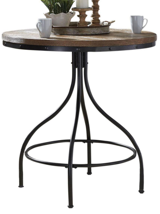 Liberty Furniture Vintage Dining Series Pub Table in Weathered Gray with Black Metal - Furniture World