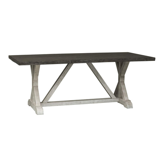Liberty Furniture Willowrun Trestle Dining Table in Rustic White - Furniture World