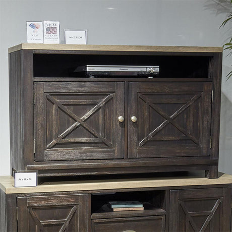 Liberty Heatherbrook 46" TV Console in Charcoal & Ash - Furniture World