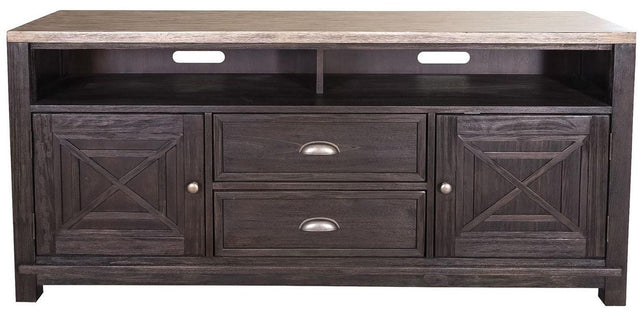 Liberty Heatherbrook 66" TV Console in Charcoal & Ash - Furniture World