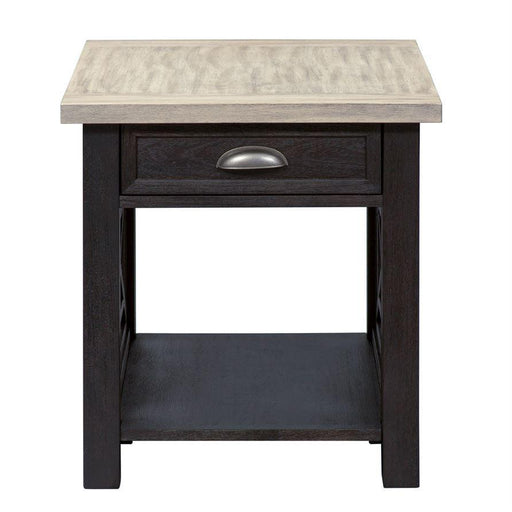 Liberty Heatherbrook Drawer End Table in Charcoal and Ash - Furniture World