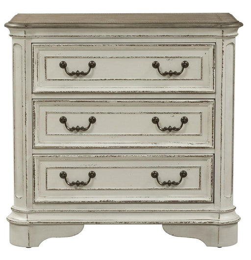 Liberty Magnolia Manor 3 Drawer Bedside Chest in Antique White SHIP TIME IS 4 WEEKS - Furniture World