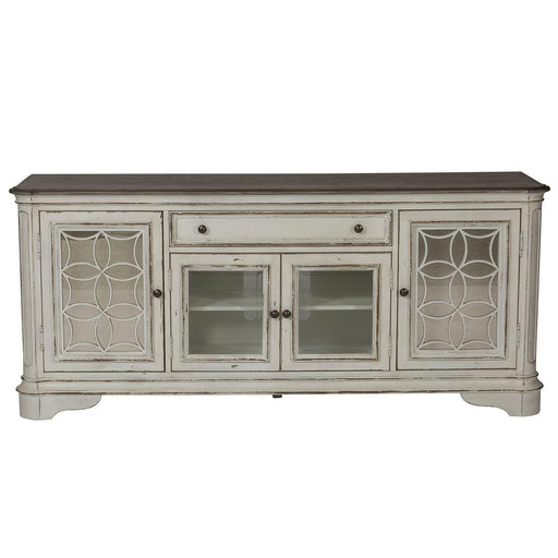 Liberty Magnolia Manor Entertainment TV Stand in Antique White - Furniture World