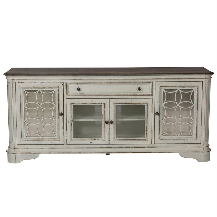 Liberty Magnolia Manor Entertainment TV Stand in Antique White - Furniture World