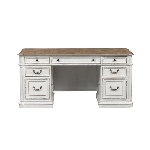 Liberty Magnolia Manor Jr Executive Desk in Antique White - Furniture World