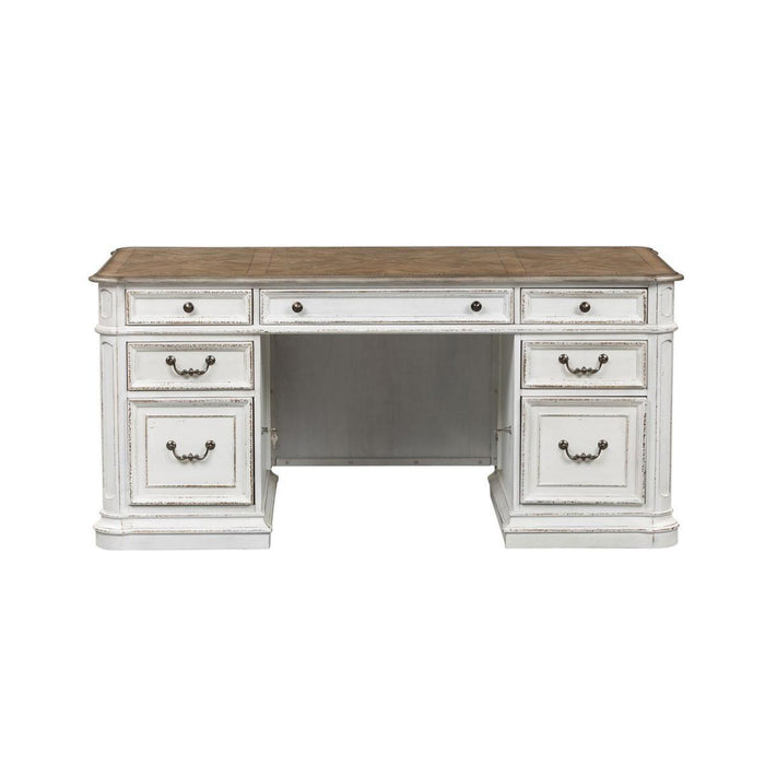 Liberty Magnolia Manor Jr Executive Desk in Antique White - Furniture World