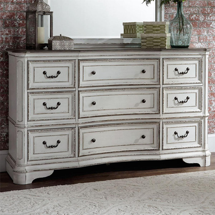 Liberty Magnolia Manor Leg 9 Drawer Dresser in Antique White - Furniture World