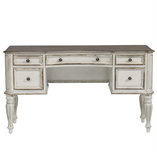 Liberty Magnolia Manor Vanity Desk in Antique White - Furniture World