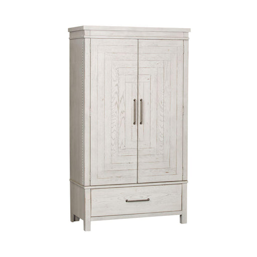 Liberty Modern Farmhouse Armoire in White - Furniture World