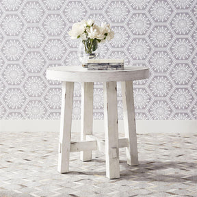 Liberty Modern Farmhouse Splay Leg Round End Table in Flea Market White - Furniture World