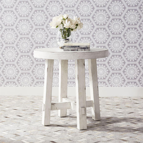 Liberty Modern Farmhouse Splay Leg Round End Table in Flea Market White - Furniture World