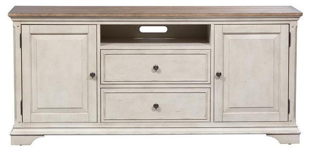 Liberty Morgan Creek 66" TV Console in Antique White - Furniture World